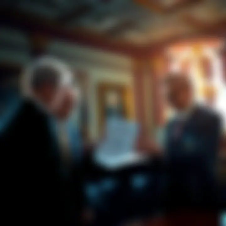 A visual representation of a Republican bill being discussed with people in a government setting. They are examining documents related to blocking piracy sites on the internet.