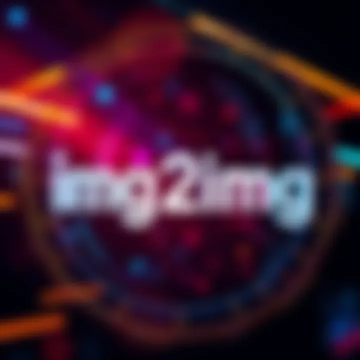 A graphic showing the features of a new img2img model with creative tools for image transformation.