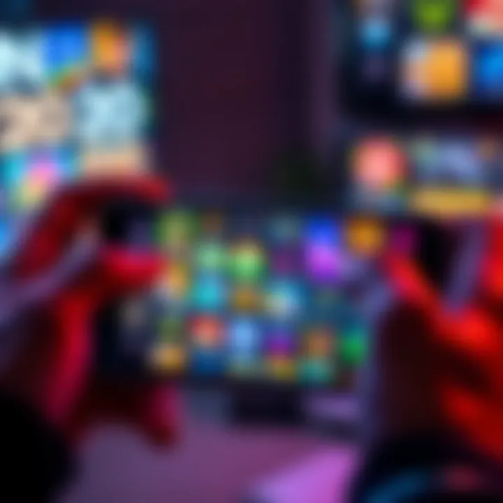 A player scrolling through various new iPhone game icons on a device