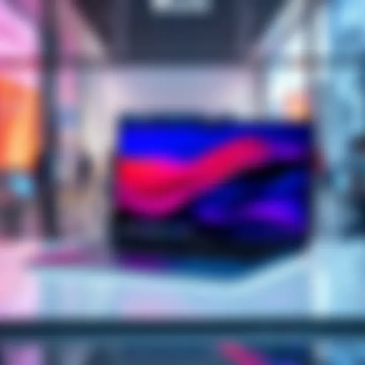 The new MacBook Neo showcased with its sleek design and modern features at the Apple Store.