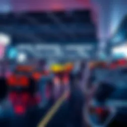 New Model Launch A showcase of the latest model designs with people eagerly looking and discussing the trends.