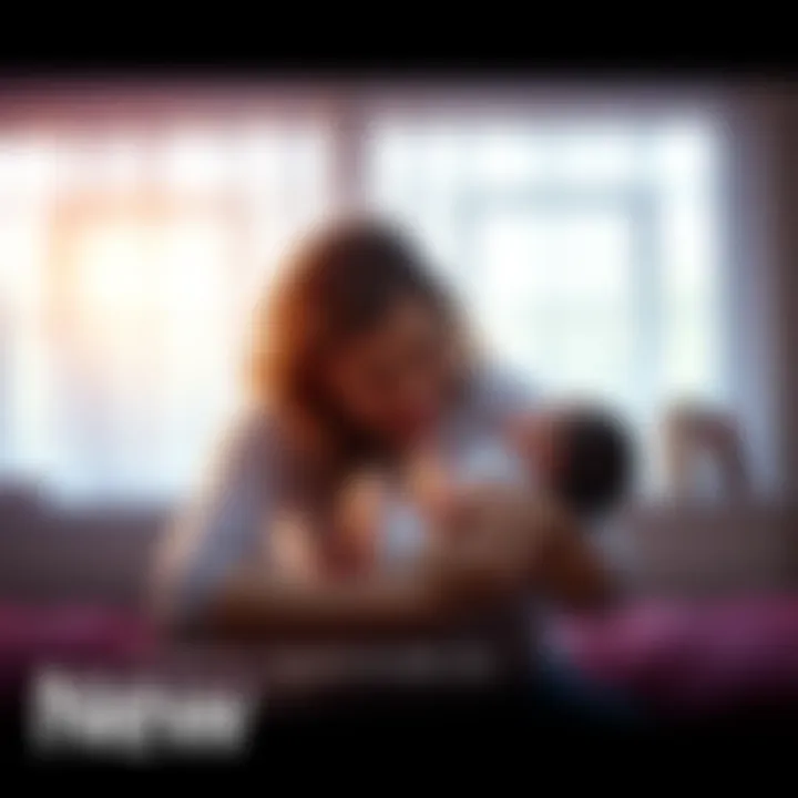 A joyful new parent cradling their newborn baby in a warm embrace, showcasing the bond of new life.