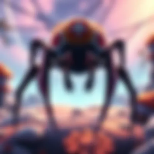 A detailed illustration of the new spider enemy in Lucky Castaway, featuring its four legs and web-like design, ready to trap players.