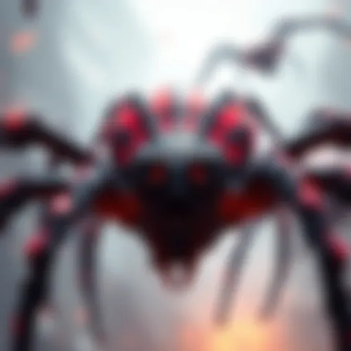 A group of spider-like creatures swarm together in the game BONETOX, showcasing their unique design and attack pattern.