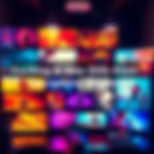 A collection of colorful stills showcasing the creative process and artistic elements of a new project.
