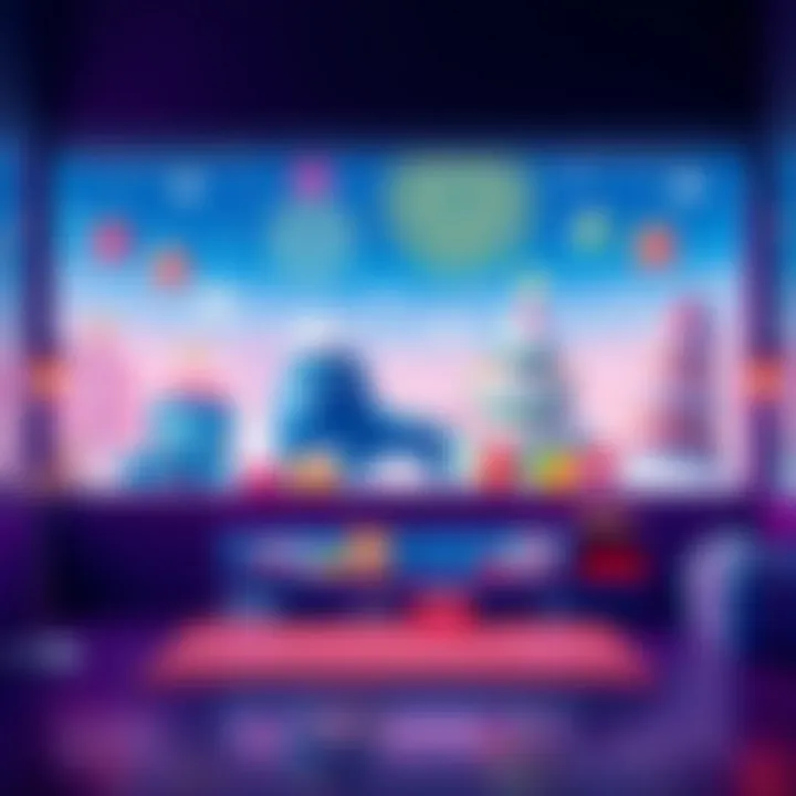 New Year Animation Concept A vibrant New Year animation showcasing user growth through hobbies and savings, featuring playful graphics and festive elements.