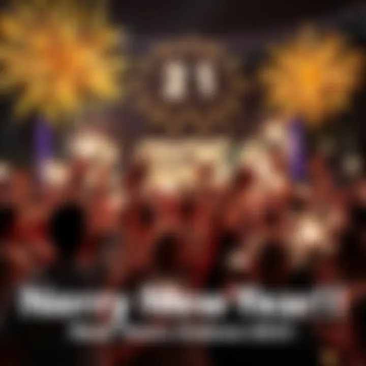 A festive gathering with people cheering and holding sparklers to celebrate the New Year.