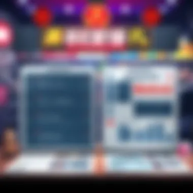 Two user interface designs for a newspaper screen in a cozy shop management game, depicting sales tracking and news reading features.