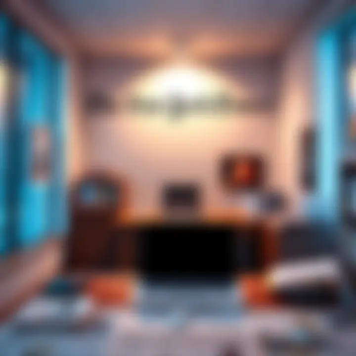 A newspaper office with an empty desk and a laptop, symbolizing the termination of a writer at The New York Times due to AI misuse.