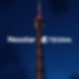 A graphic showing Nexstar and Tegna logos with a TV broadcast tower in the background, symbolizing media ownership and consolidation.