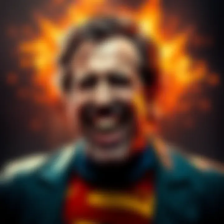 Nicolas Cage sharing a humorous take on almost becoming Superman, showcasing his wild personality with a big laugh