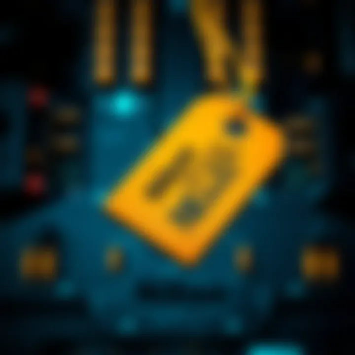 Nikon's logo with a price tag indicating a reduction, symbolizing its effort to challenge ASML in the semiconductor market.