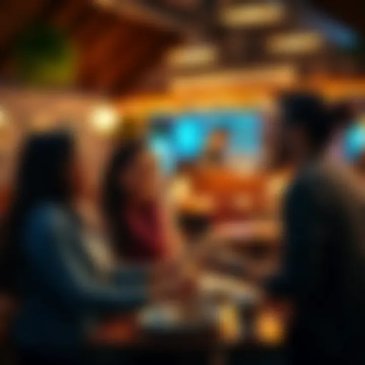 Nilara laughing and talking with friends at a cozy café, showcasing human connection and emotions
