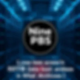 Nine PBS logo over a darkened data center with missing servers, symbolizing lost archives