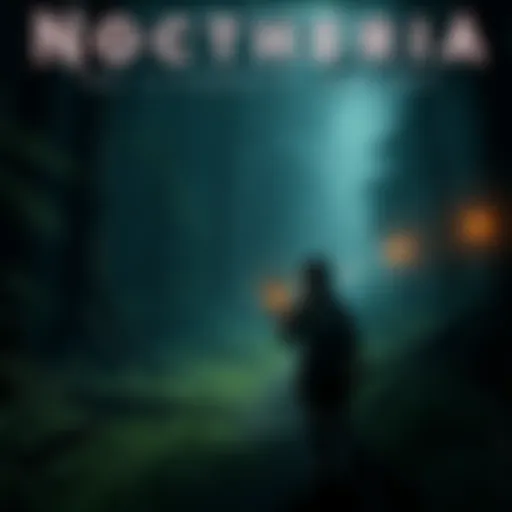 A dark forest environment with a character holding a lantern, facing eerie creatures inspired by survival horror and Zelda-style gameplay