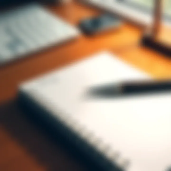 A notepad with a pen resting on it, symbolizing the choice between outlining and freeform writing