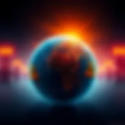 A globe with nuclear symbols and warning signs, highlighting the fear of conflict as the START treaty expires.