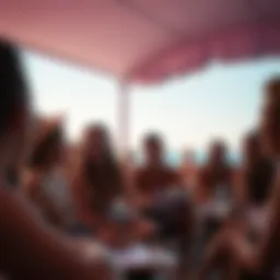 Participants in a nude beach camp sex education class react to a lesson, showing a mix of embarrassment and humor.