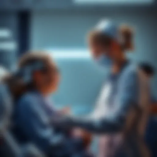 A nurse caring for a patient in a hospital setting, showing compassion and dedication.