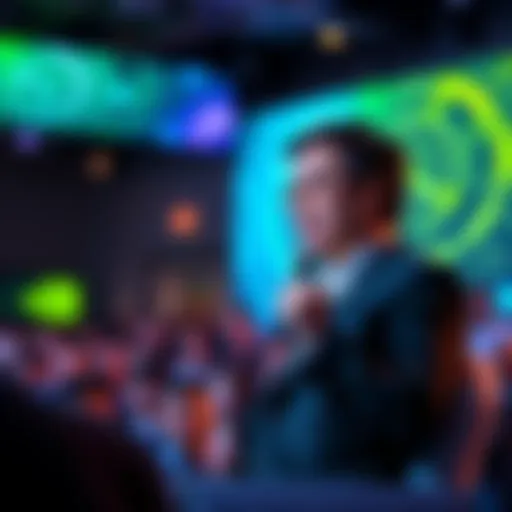 Nvidia CEO Jensen Huang speaking about the future of AI investment and OpenAI's funding at a conference