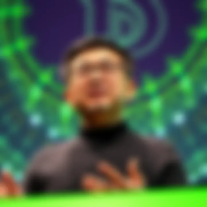 Nvidia CEO Jensen Huang speaking at a conference about artificial general intelligence