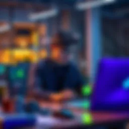 A person working on an NVIDIA Jetson Orin device, programming AI solutions in a modern workspace.