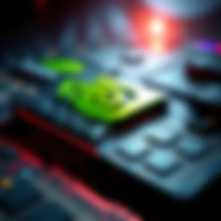 Nvidia's logo with a visual of GPU boards and memory chips, highlighting the VRAM supply issue