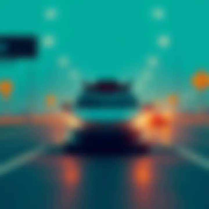 Nvidia Alpamayo AI technology for vehicles An illustration of an autonomous vehicle equipped with Nvidia's Alpamayo AI, driving safely on a highway with clear road signs and surroundings.