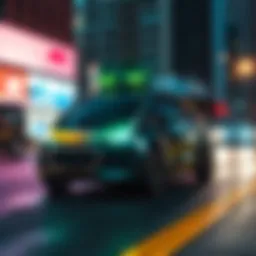 A futuristic autonomous vehicle equipped with Nvidia's Alpamayo technology, showcasing advanced sensors and AI capabilities on a city street.