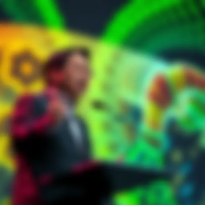 Jensen Huang discusses the impact of AI on biological advancements at a podium