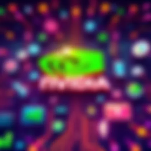 An illustration showing Nvidia's logo with startup icons representing various tech companies, symbolizing investment and innovation in AI.