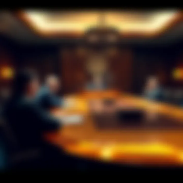 A group of city council members discussing legislation to ban biometric data collection while seated at a large conference table.