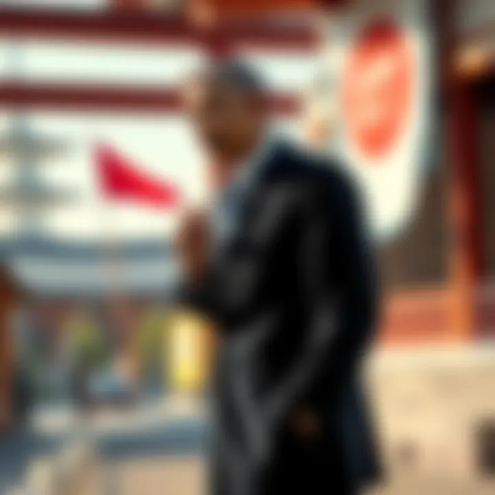 Former President Obama visiting a historical site in Meiji Era Japan, engaging with local culture and history.