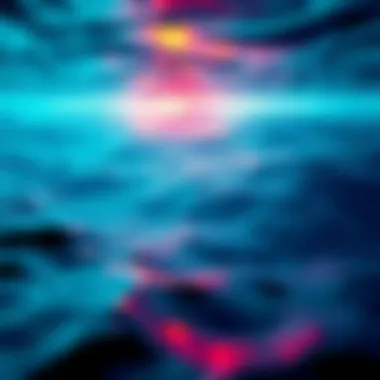A scene showing deep ocean water with various shades of blue and green, expressing the beauty and fear of thalassophobia.