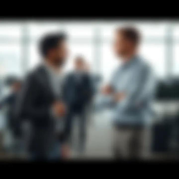 Two office workers stand facing each other, one looking frustrated while the other appears indifferent, highlighting tension in the workplace.