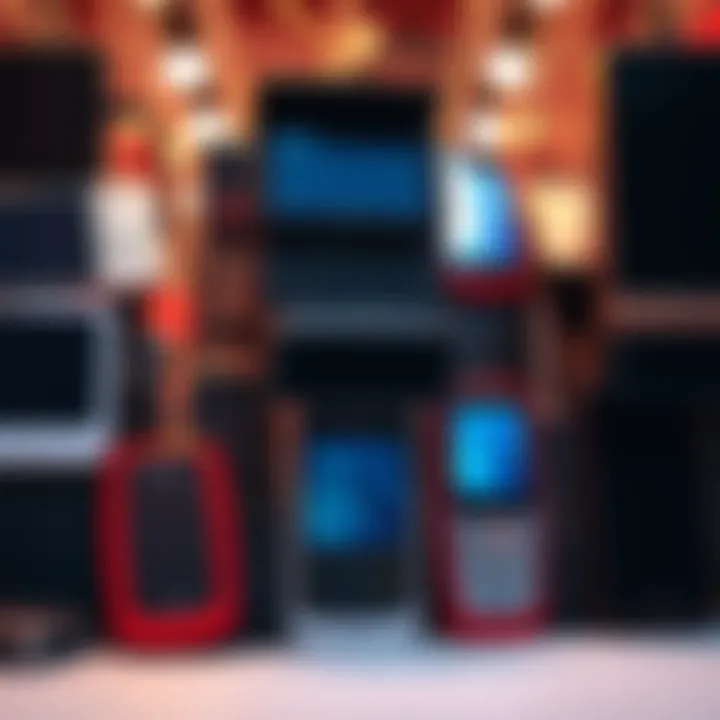 Several used mobile phones stacked and connected, showing them being used for rendering tasks.