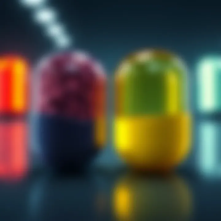 Side-by-side view of an old capsule and a new artist-designed capsule, showcasing their differences in design and color.