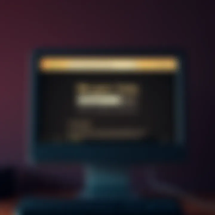 Old website URL on computer screen A computer monitor displaying a vintage webpage with outdated design and text