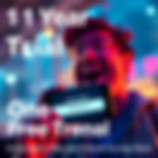 A person looking at their smartphone with excitement, showing a subscription cancellation screen and a 'One Year Free' message