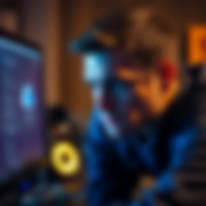 A frustrated IT admin looking at a computer screen with OneDrive icon reappearing, showing signs of annoyance