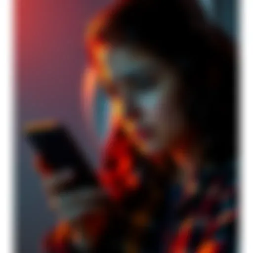 A person looking upset while reading hateful comments on a phone, highlighting online harassment related to AI support