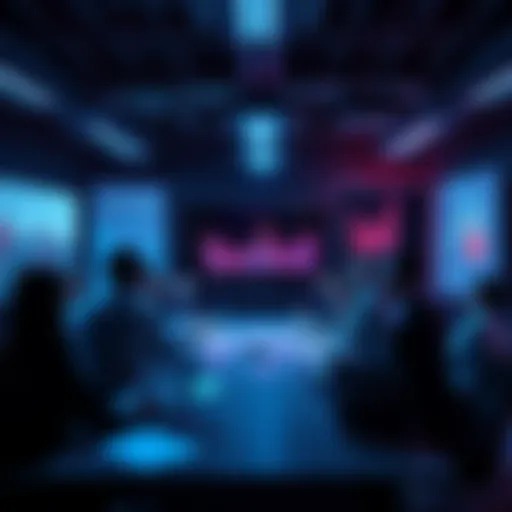 A business meeting discussing Open AI's future in B2B and government contracts, with charts and graphs on a screen.