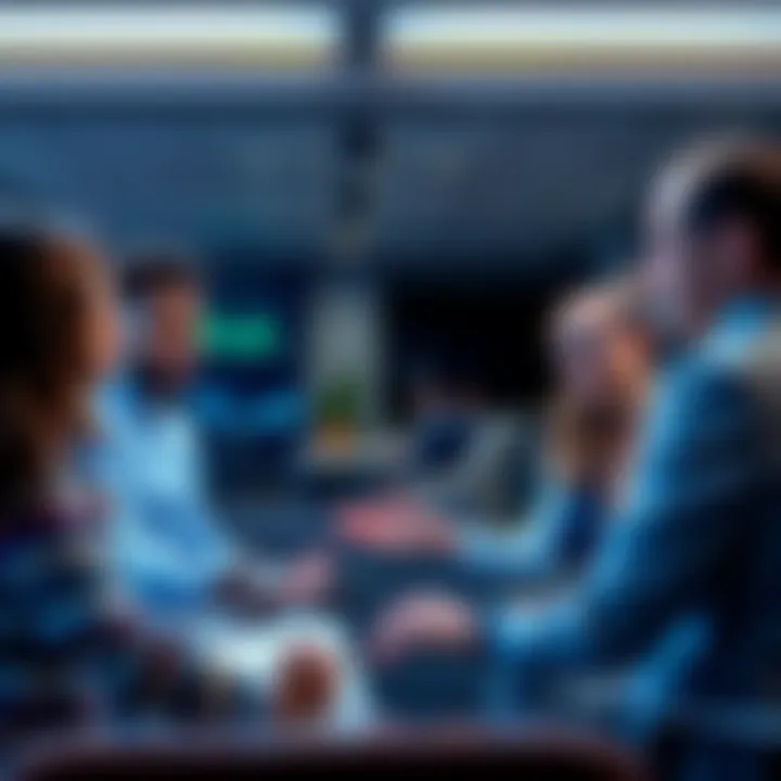 Open AI Strategic Futures Leadership A group of diverse leaders discussing artificial intelligence strategies in a modern office setting.