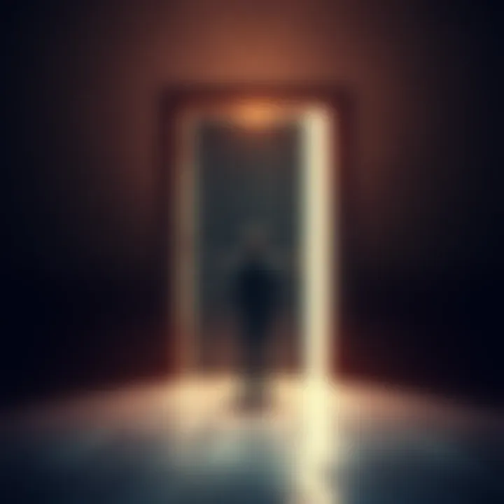 A person stands at a door, contemplating whether to open it or leave it closed, symbolizing choices and consequences.