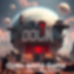 A visual of an open world game showcasing Earth-sized planets and modular building components, with players assembling items to create structures and run DOOM.
