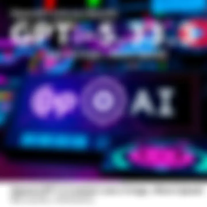 Graphic showing the OpenAI logo and a digital interface with fast response indicators