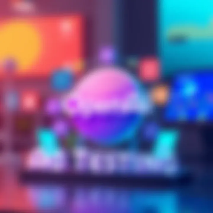 Illustration of ChatGPT logo with advertising banners around it, symbolizing the introduction of ads in the platform.