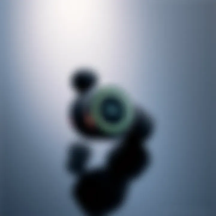 A close-up view of OpenAI's new earbuds, titled 'Dime', showcasing a sleek and modern design with a simple interface.