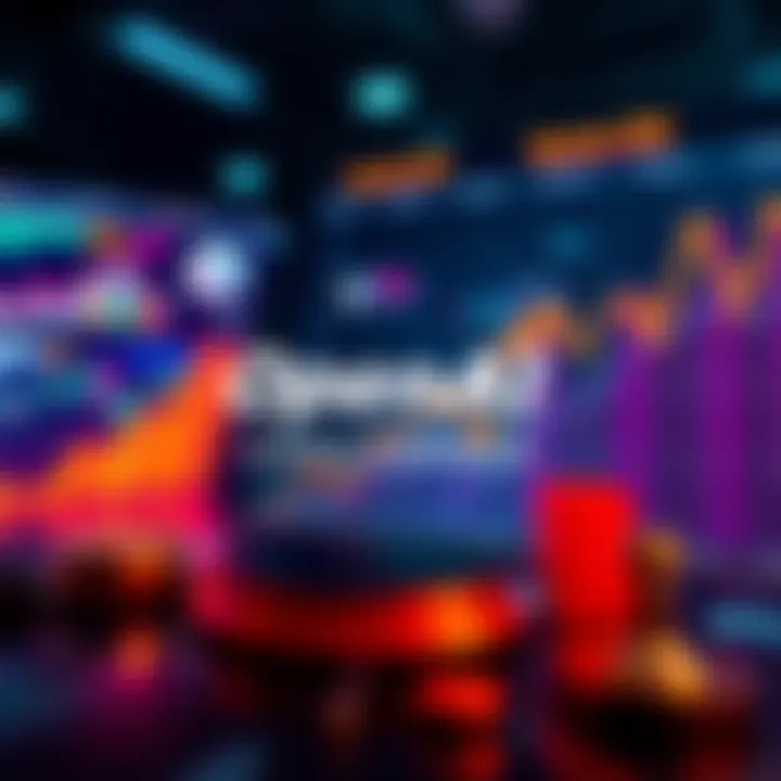 A visual representation of OpenAI's financial struggles, showing charts with rising costs and AI tools in the background.