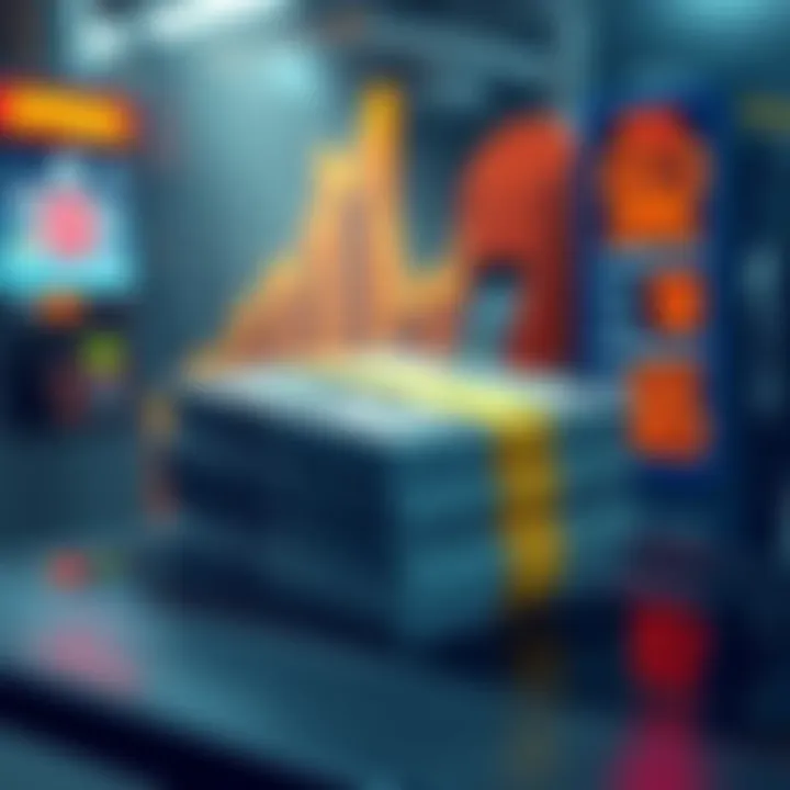 Illustration showing a large stack of cash with a backdrop of rising gas prices on a digital display, symbolizing economic inequality.